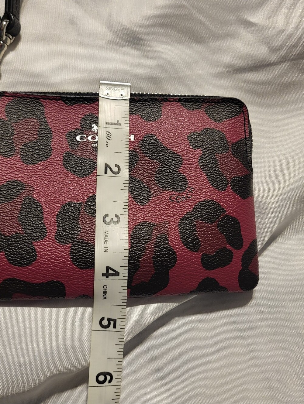 Coach Pink Leopard Animal Print Ocelot Wristlet Wallet - Picture 10 of 11